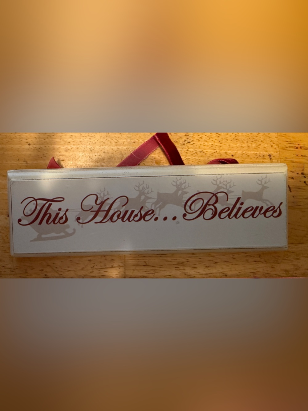 This House Believes Holiday Wall Sign - Red and Cream